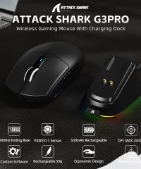 Attack Shark G3 Pro Tri-mode Wireless Gaming Mouse Ultra Lightweight Black with Charge Dock (TAX included ) - Image 3