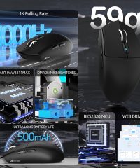Attack Shark G3 Pro Tri-mode Wireless Gaming Mouse Ultra Lightweight Black with Charge Dock (TAX included ) - Image 4