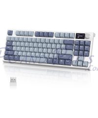 Alternative view of Attack Shark K86 75% Wireless Mechanical Keyboard w/ TFT Color Display & Knob Moonlight Lavender Blue (TAX included )