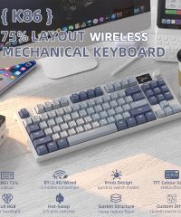 Attack Shark K86 75% Wireless Mechanical Keyboard w/ TFT Color Display & Knob Moonlight Lavender Blue (TAX included ) - Image 3