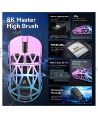 Alternative view of Attack Shark R2 Lightweight Tri-mode Magnesium Alloy 8K Purple & Blue Gaming Mouse (TAX included )