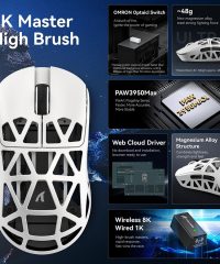 Attack Shark R2 Lightweight Tri-mode Magnesium Alloy 8K White Gaming Mouse (TAX included ) - Image 3