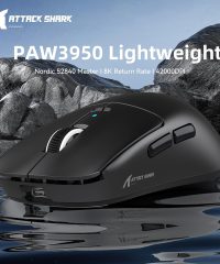 Alternative view of Attack Shark R6 Tri-Mode 8K Gaming Mouse,39G Ultra-Lightweight Black (TAX included )