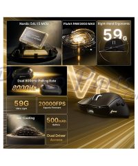 Alternative view of Attack Shark V8 Tri-mode 8K Ultra-Light Gaming Wireless Mouse Black (TAX included )