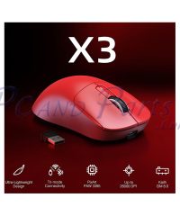 Alternative view of Attack Shark X3 Tri-mode 49g Superlight Gaming Mouse Red (TAX included )
