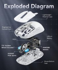 Attack Shark X6 Tri-Mode 49g Superlight Gaming Mouse White With Charging Dock (TAX included ) - Image 4