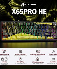 Attack Shark X65 PRO HE Wireless Rapid Trigger Keyboard Magnetic Switch Black & Yellow contour lines  (TAX included ) - Image 3
