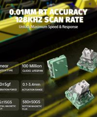Attack Shark X65 PRO HE Wireless Rapid Trigger Keyboard Magnetic Switch Black & Yellow contour lines  (TAX included ) - Image 4