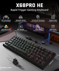 Attack Shark X68 Pro HE Tri-Mode RGB Mechanical Magnetic Keyboard Black (TAX included ) - Image 3