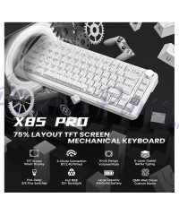 Alternative view of Attack Shark X85PRO 75% Tri-mode Gasket Wireless Mechanical Keyboard White contour (TAX included )