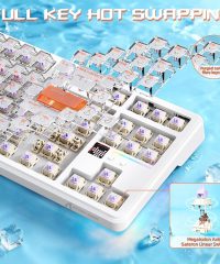 Attack Shark X87 ULTRA Tri-mode Wireless Mechanical Keyboard Iced Orange With 8K Wireless Receiver (TAX included ) - Image 3