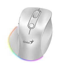 Genius Ergo 9000S Pro Wireless Bluetooth Rechargeable Mini Ergo Silent Mouse Pearl White